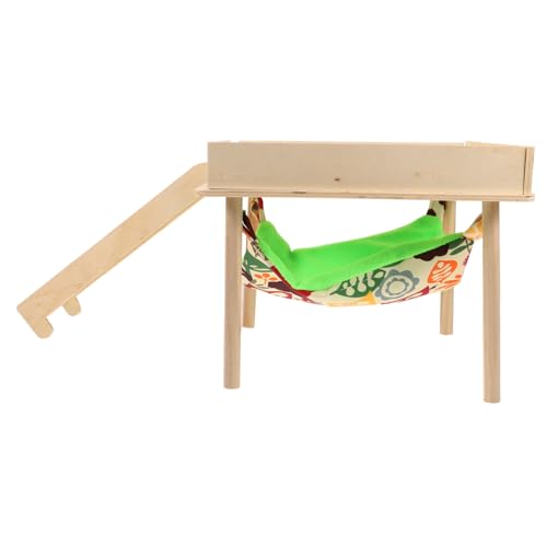 TOYANDONA Kleintierhängematte aus Holz mit Leiter Komfortables Versteck und Schlafplatz für Hamster Meerschweinchen Chinchillas und Kleine Haustiere Langlebig und Sicher für Käfigzubehör von TOYANDONA