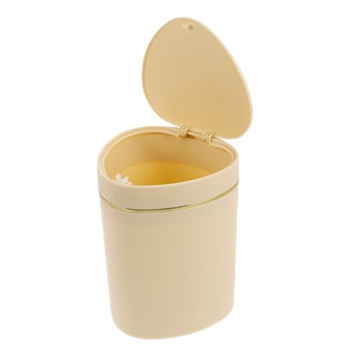 TOYANDONA Kompakter Tischmülleimer mit Praktischem Pressdeckel Kleiner Abfalleimer für Schreibtisch Büro Schlafzimmer und Küche Vielseitiger Kunststoff abfallbehälter für Saubere von TOYANDONA