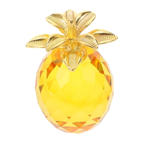 TOYANDONA Kristall-Ananas-Ornament Dekoration Kernstück dekorativ Mini klein Ananas Deko für den Schreibtisch Lustiges Ananas Modell Ananas-Statue handgefertigtes Ananasmodell Glas Yellow von TOYANDONA