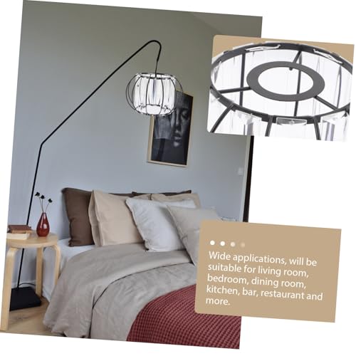 TOYANDONA Kristall Glas Lampenschirm Deckenleuchte Schirm Pendelleuchte Wohnzimmerlampe Schwarz Elegant Einfach zu Montieren und Entfernen von TOYANDONA