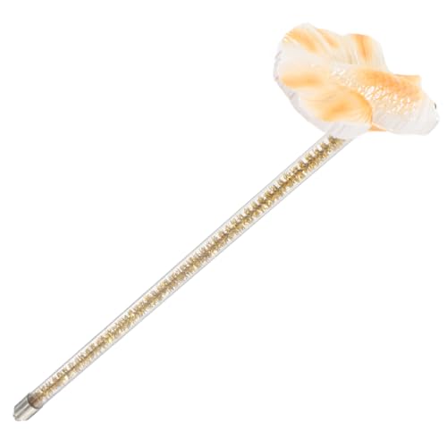 TOYANDONA Lebensechtes Betta Fisch Trainingsspielzeug aus Langlebigem Resin Aquarium Dekoration Interaktiver Kampffisch-Stick für Betta Schwanztraining Zubehör Gelb von TOYANDONA