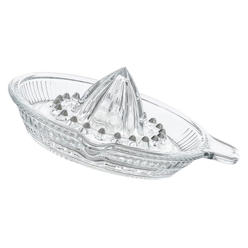 TOYANDONA Manuelle Zitruspresse aus Glas Vielseitiger Orangen Zitronenentsafter Wiederverwendbarer Leicht zu Reinigender Saftpressen squeezer für Küche Bar Camping und Picknick von TOYANDONA