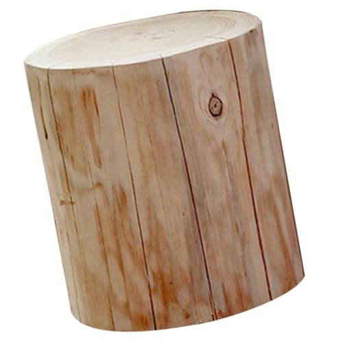 TOYANDONA Massiver Baumstumpf Hocker Design Kleiner Stabiler Sitzhocker Naturbelassen Fein Verarbeitet Vielseitig als Beistelltisch Dekoration oder Geschenk Geeignet Höhe von TOYANDONA