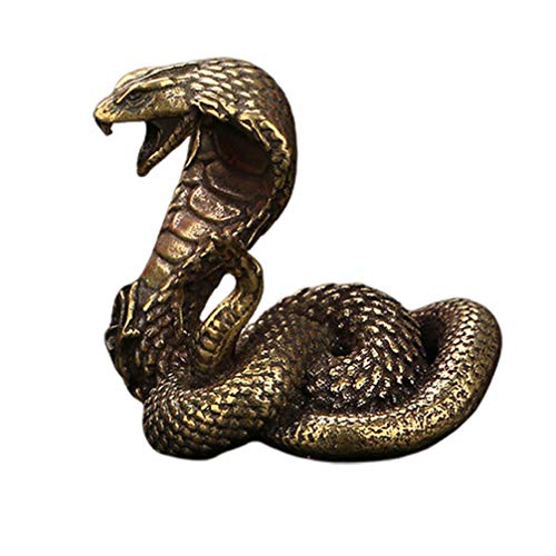 TOYANDONA Messing Schlange Statue Messing Schlange Figurine Cobra Statue Cobra Skulptur Chinesische Schlange Statue Schlange Dekorationen Desktop Statue Tisch Mittelstücke von TOYANDONA