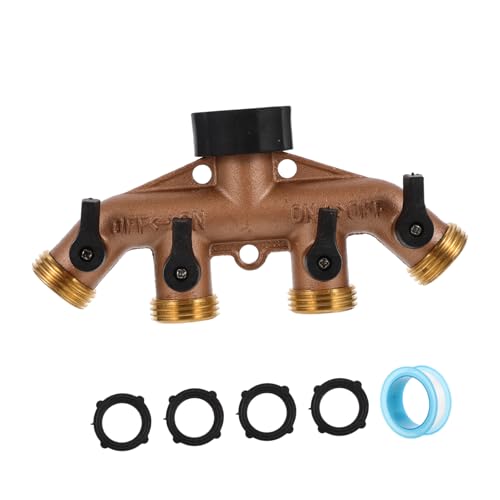 TOYANDONA Messing Wege Wasserhahn Verteiler mit Kugelhähnen Gartenschlauch Adapter Verstellbarer Absperrventil Splitter für Garten und Bewässerung Auslaufsicher Mehrfachanschluss TOYANDONA Messing Wege Wasserhahn Verteiler mit Kugelhähnen Gartenschlauch Adapter Verstellbarer Absperrventil Splitter für Garten und Bewässerung Auslaufsicher Mehrfachanschluss von TOYANDONA