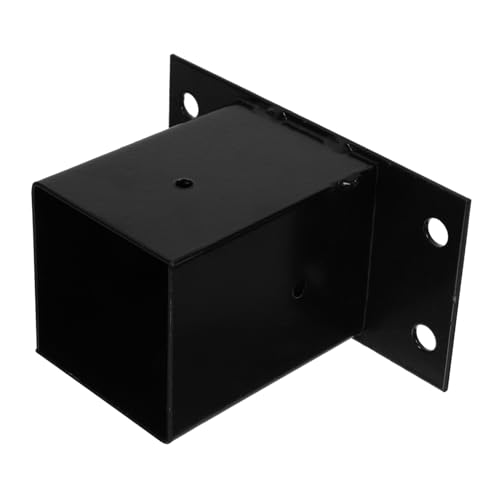 TOYANDONA Metall Pfostenträger für Mailbox mit Quadratischer Basis Stabiler Post Sockel für Zaun Geländer und Pavillon Schwarz Langlebiger Pfostenhalter für Sicheren Halt von TOYANDONA