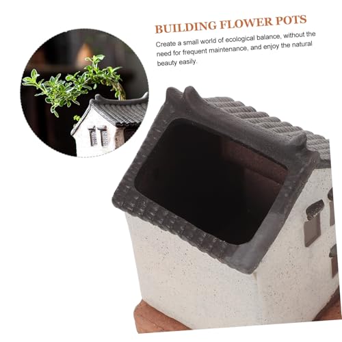 TOYANDONA Mikro-landschaftsverzierung Miniaturdorf Sandtischverzierung Simulationsminiaturhausfigur Miniatur Gartenhaus Aquarienhaus Bonsai-Ornamente Miniatur-dorfhüttenfigur Plastik von TOYANDONA