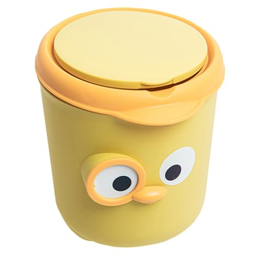 TOYANDONA Mini Tischmülleimer mit Deckel Cartoon Desktop Abfalleimer mit Geruchsschutz Kompakter Müllbehälter für Büro Kinderzimmer und Zuhause Niedlicher Aufbewahrungsbehälter in Gelb TOYANDONA Mini Tischmülleimer mit Deckel Cartoon Desktop Abfalleimer mit Geruchsschutz Kompakter Müllbehälter für Büro Kinderzimmer und Zuhause Niedlicher Aufbewahrungsbehälter in Gelb von TOYANDONA