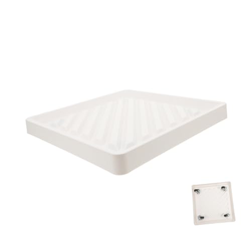 TOYANDONA Mobiles Pflanzgefäß Quadratische Pflanzgefäßpalette Mit Rädern Quadratisches Tablett Mit Rollen Rad Rollendes Pflanzentablett Pflanzenrollenbasis Pflanzenwagen Mit Rädern Pp Weiß von TOYANDONA
