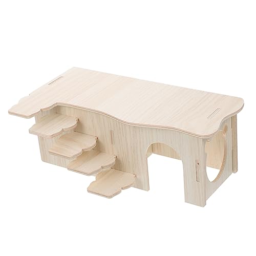 TOYANDONA Multi Chamber Hamster Hideout aus Holz mit Leiter für Meerschweinchen Hamster und Kleintiere Leicht zu Reinigen Bauweise Fördert Aktivitäten und Spielspaß von TOYANDONA