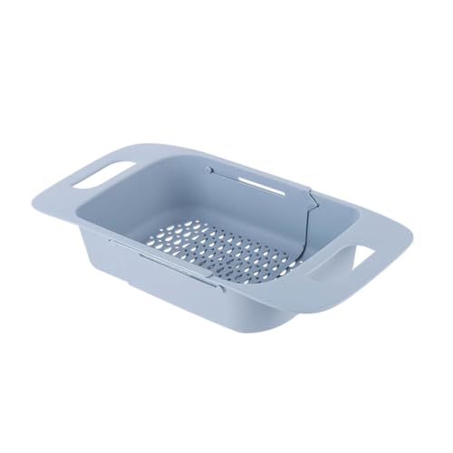 TOYANDONA Multifunktionaler Ausziehbarer Küchenspülkorb aus Hochwertigem Lebensmittelecht Blau Praktisches Abtropfgestell für Obst Gemüse und Geschirr Platzsparend und Vielseitig Einsetzbar von TOYANDONA