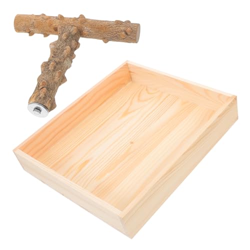 TOYANDONA Natürliche Papageien Sitzstange aus Holz mit Stabilem T Förmigem Design Tragbarer Vogelstand für Käfig und Schreibtisch Robustes Kauspielzeug für Cockatiel und Kleine Sittiche für TOYANDONA Natürliche Papageien Sitzstange aus Holz mit Stabilem T Förmigem Design Tragbarer Vogelstand für Käfig und Schreibtisch Robustes Kauspielzeug für Cockatiel und Kleine Sittiche für von TOYANDONA