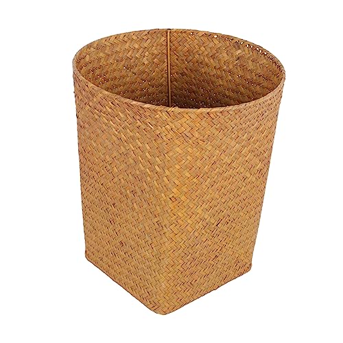 TOYANDONA Natürlicher Strohbüro Papierkorb Geflochtener Aufbewahrungskorb Vielseitiger Haushalts müllbehälter Umweltfreundlicher Abfallkorb Für Wohnzimmer Und Büro von TOYANDONA