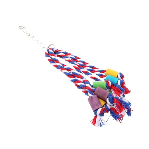 TOYANDONA Papagei Kauspielzeug aus Baumwollseil Hängendes Vogelspielzeug für Wellensittiche und Sittiche Beißen Käfig Fördert Aktivität und Stress von TOYANDONA