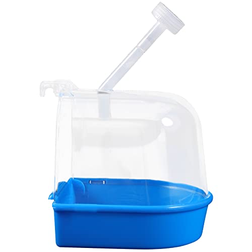 TOYANDONA Papageien Badewanne für Vogelkäfig Transparente Badewanne für Wellensittiche und Nymphensittiche Zubehör mit Abnehmbarem Tablett Sommer und Winternutzung Vogelpflege Accessoire von TOYANDONA