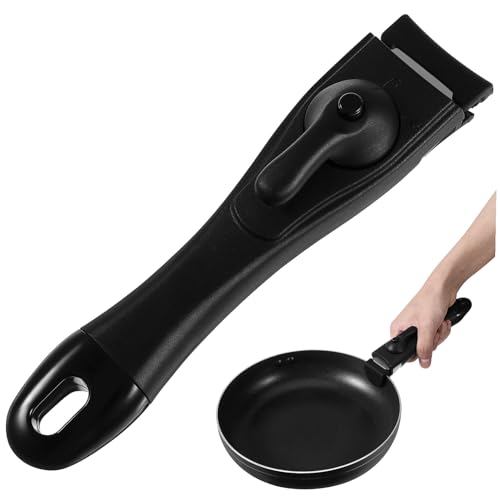TOYANDONA Pfannengriff Ersatzgriff Anti scalding Selbstverriegelndes Küchenzubehör für Woks und Töpfe mit Ergonomischem Silikongriff und Praktischem Aufhängeloch von TOYANDONA