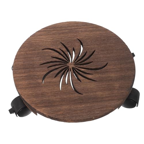 TOYANDONA Pflanzenroller aus Massivem mit Universalrädern und Bremse Runder Blumentopfuntersetzer für Garten und Balkon Mobiler Pflanzenhalter mit Stabiler Holzplatte und TOYANDONA Pflanzenroller aus Massivem mit Universalrädern und Bremse Runder Blumentopfuntersetzer für Garten und Balkon Mobiler Pflanzenhalter mit Stabiler Holzplatte und von TOYANDONA