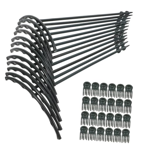 TOYANDONA Pflanzenstütze Teiliges mit Kunststoffstäben und Klaren Orchideenclips Verstellbare Rankhilfe für Tomaten Pfingstrosen und Kletterpflanzen Stabiler Gartenpflanzensupport Dunkelgrün von TOYANDONA
