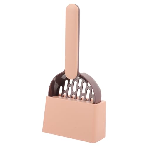 TOYANDONA Praktische Katzenschaufel aus Robustem Kunststoff mit Ergonomischem Griff und Integriertem Sieb Tragbar für Einfache von Katzenstreu Teiliges in Kaffee Farbton von TOYANDONA