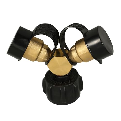 TOYANDONA Propangas Verteiler Y Adapter Splitter Anschluss mit Handrad für Campingkocher Flamme Sicherer Gasdruckregler Verteiler für Kocher Einfache Installation Robustes Metallgehäuse von TOYANDONA