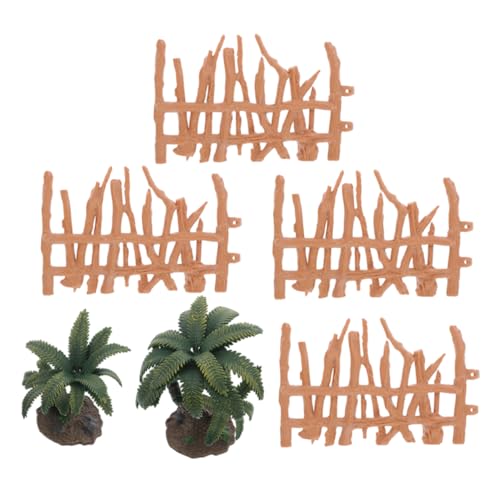TOYANDONA Miniaturbaum-Set Mit Kunststoff-Zaun Für Modellbäume Simulation Von Bäumen Für Junge Mädchen Puppenhaus-Ornament DIY-Diorama-zubehör Für Garten Und Blumentopf-Dekoration von TOYANDONA