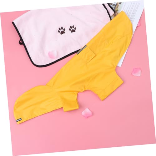 TOYANDONA Reflektierender Hunderegenmantel mit Kapuze Wasserdichtes Nylonmaterial Verstellbar für Große Hunde Gelb Atmungsaktiv und Sicher für Nasse Tage TOYANDONA Reflektierender Hunderegenmantel mit Kapuze Wasserdichtes Nylonmaterial Verstellbar für Große Hunde Gelb Atmungsaktiv und Sicher für Nasse Tage von TOYANDONA