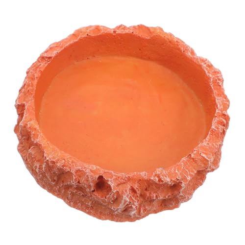 TOYANDONA Reptilien Futternapf aus Leichtem Harz rutschfeste Wasserschale für Schildkröten Eidechsen Gehege Zubehör Stabile Futter und Trinkschale für Terrarien Design in Rot von TOYANDONA