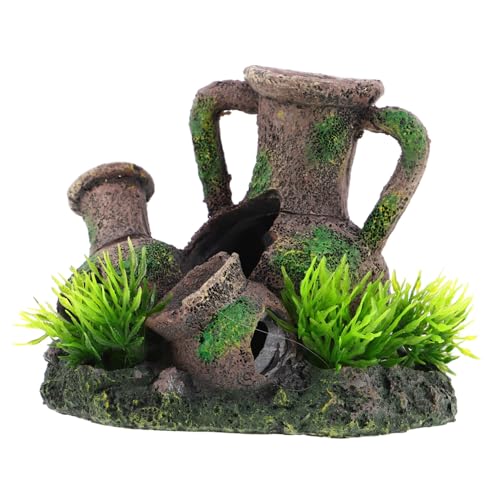 TOYANDONA Resin Aquarium Dekoration Zerbrochene Vase Fischversteck Garnelenhöhle Sicher Pflegeleicht Dekorativ Robust für Süßwasser Meerwasseraquarien TOYANDONA Resin Aquarium Dekoration Zerbrochene Vase Fischversteck Garnelenhöhle Sicher Pflegeleicht Dekorativ Robust für Süßwasser Meerwasseraquarien von TOYANDONA