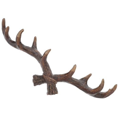 TOYANDONA Resin Vintage Wandhaken mit Geweih design Große Braune Wandgarderobe für Mäntel Schlüssel Handtücher Langlebiger Resin haken Einfach zu Montieren Dekorativer Kleiderhaken für Flur von TOYANDONA