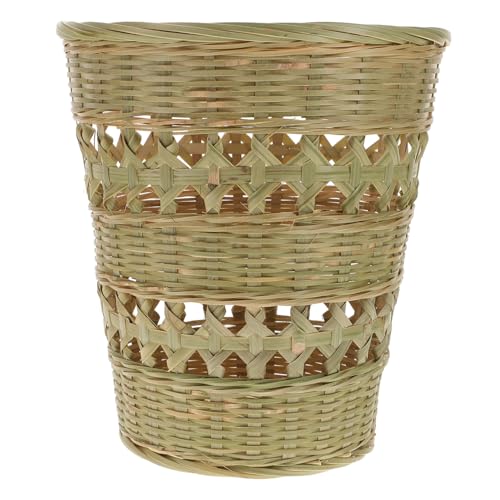 TOYANDONA Retro Gewebter Mülleimer Robuster Abfallkorb ohne Deckel Vielseitiger Aufbewahrungskorb für Zuhause Büro und Bad Stilvolles Dekor im Landhausstil Leicht und Langlebig von TOYANDONA