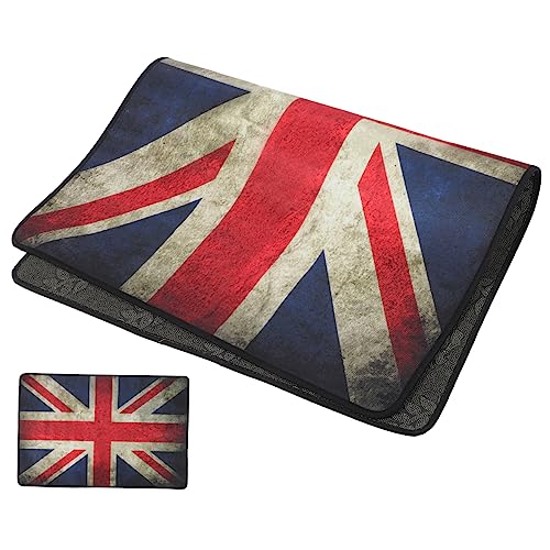TOYANDONA Schallschutz Teppich für Schlagzeug rutschfeste Matte für Instrumente Vintage Union Jack Design für Jazzdrum Drum Bühnenauftritte von TOYANDONA