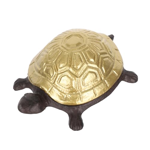 TOYANDONA Schildkrötenschlüsselbox Gusseisenschildkrötefigur Gusseisen versteckte Schlüsselhalter geheimer Schlüsselhalter Gartendekoration Golden von TOYANDONA
