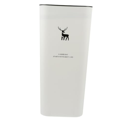 TOYANDONA Schlanker Mülleimer mit Pressdeckel Geruchsdicht für Badezimmer und Küche Platzsparender Papierkorb für Enge Räume Modernes Design mit Stilvollem Muster Fassungsvermögen Weiß von TOYANDONA