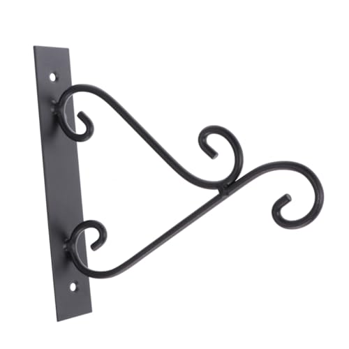 TOYANDONA Schwarzer Eisenhaken für Windlichter und Kerzenhalter Handgeschmiedet Rostfrei Schwere Wandhalterung für Garten Balkon Indoor und Outdoor Stabile Halterung für Blumentöpfe von TOYANDONA