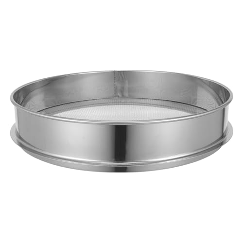 TOYANDONA Sieb aus Edelstahl Bodensieb für Pflanzen Sieben rostfrei Gartensieb Bodensieb Kompost Sichter Siebsieb Edelstahlsieb feinmaschig kleines Sieb Bodensieb für Steine Mehlsieb Silver von TOYANDONA