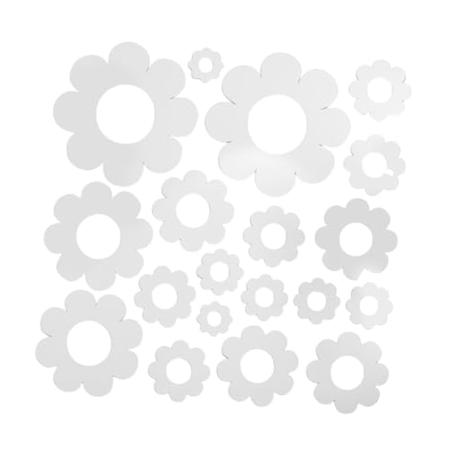 TOYANDONA Spiegel Wandaufkleber Silber Blumen Selbstklebend Abnehmbar für Wohnzimmer Schlafzimmer Kinderzimmer Dekoration Reflektierend Leicht Entfernbar von TOYANDONA