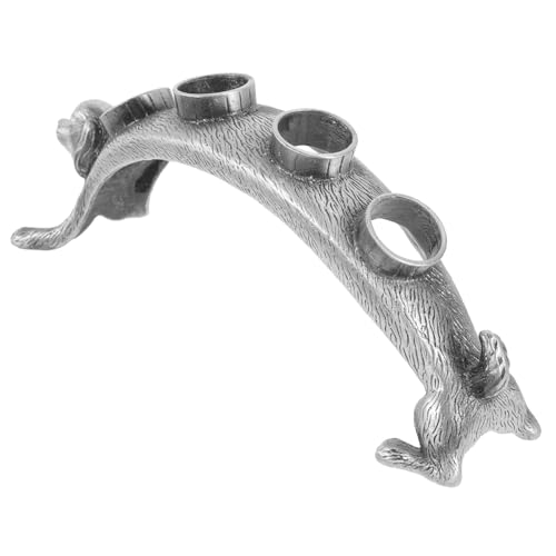 TOYANDONA Stabiler Weinflaschenverschlusshalter Hundedesign aus Zinklegierung Mehrfachsteckplätze für Weinstopper und Ausgießer Kleines Vintage Weinregal als Praktische und Dekorative von TOYANDONA