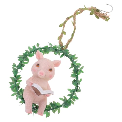 TOYANDONA Schaukelndes Schwein Resin Gartenfigur Dekoration Niedliches Schweinchen Für Innen Und Außenbereich Geschenkidee Für von TOYANDONA