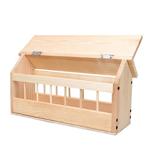 TOYANDONA Automatischer Futterspender Vogelfutterspender Tröge Für Tauben Spender Tablett Zucht Wo Hühner Entenfutterspender Hühnerfuttertrog Futtertrog Hühnertrog Holz von TOYANDONA