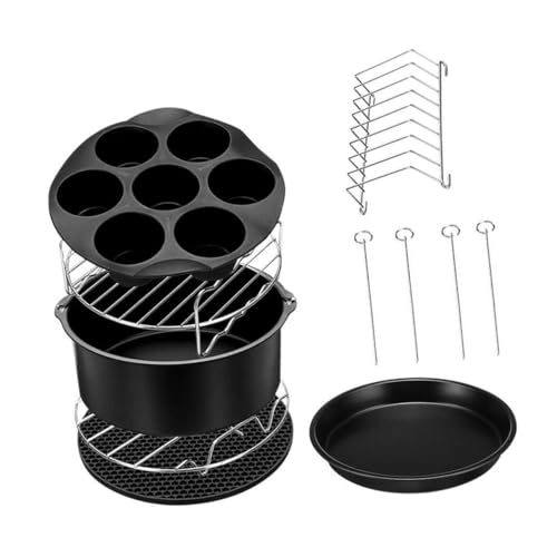 TOYANDONA Teiliges Set für Air Fryer Kuchen und Pizzabackform Grillrost und Zubehör für Küche für Grillpartys und Feiern Schwarz TOYANDONA Teiliges Set für Air Fryer Kuchen und Pizzabackform Grillrost und Zubehör für Küche für Grillpartys und Feiern Schwarz von TOYANDONA