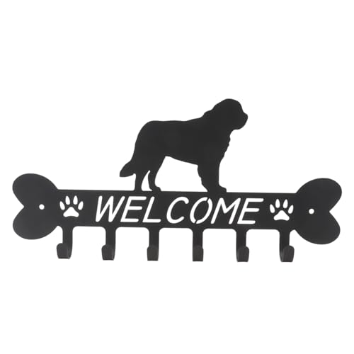 TOYANDONA Tierischer Metall wandhaken Hundemotiv Schwarzer Eisen Schlüsselhalter und Aufbewahrungshaken für Zuhause Salon Hotel Stabile Praktische Wanddeko für Haustierliebhaber von TOYANDONA