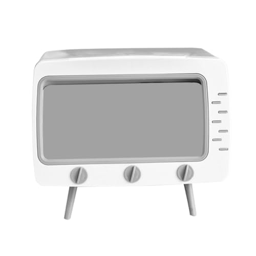 TOYANDONA Tissue Box Holder mit Handyhalter Tv Design Papierbox aus Robustem Abs PP Praktische Taschentuchbox für Küche Wohnzimmer Multifunktional als Handyständer und Stilvolle TOYANDONA Tissue Box Holder mit Handyhalter Tv Design Papierbox aus Robustem Abs PP Praktische Taschentuchbox für Küche Wohnzimmer Multifunktional als Handyständer und Stilvolle von TOYANDONA