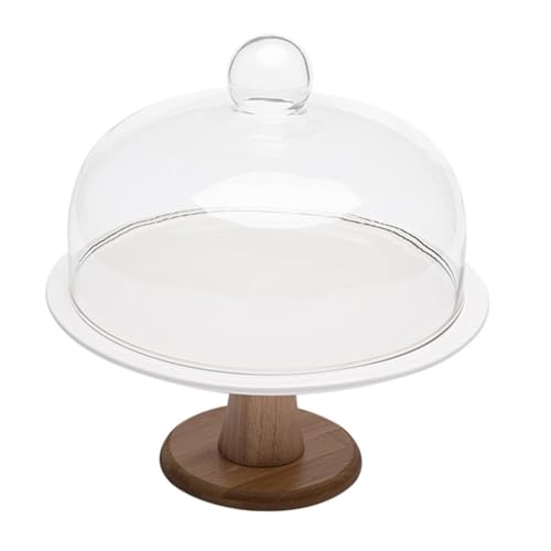 TOYANDONA Tortenständer mit Glasglocke Keramikplatte Langlebig Stilvoll Food Cover für Kuchen Snacks und Gebäck mit Praktischem Griff von TOYANDONA