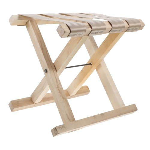 TOYANDONA Tragbarer Klapphocker Ultraleicht Erwachsene Strand draußen tragbares Klappgerät für den Außenbereich Sitz Leichter tragbarer Hocker Kompaktstuhl Außenhocker tragbare Hocker Holz von TOYANDONA