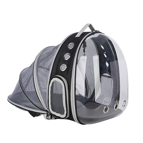 TOYANDONA Transparenter Erweiterbarer Katzentransportrucksack mit Frontöffnung Leichter und Kratzfester Pet Carrier Erweiterbar zu Zeltbett für Outdoor Reisen für Katzen und Kleine von TOYANDONA