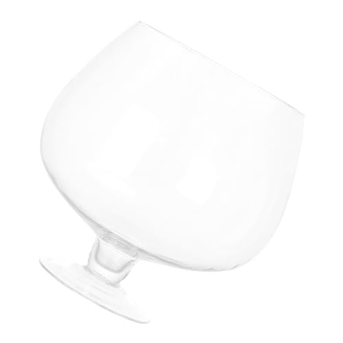 TOYANDONA Transparenter Glas Fischglas Hydroponisches Aquarium Glasvase Goblet Form Dekorativer Desktop Goldfischbehälter Stilvolles Mini ökosystem für Büro und Zuhause von TOYANDONA