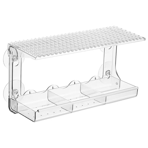 TOYANDONA Transparentes Fenster Vogelhaus mit Dach Saugfähigem Befestigungssystem Regenfest Abnehmbar und Einfach zu Reinigen Platzsparende Futterstation für Wildvögel Am Balkon von TOYANDONA