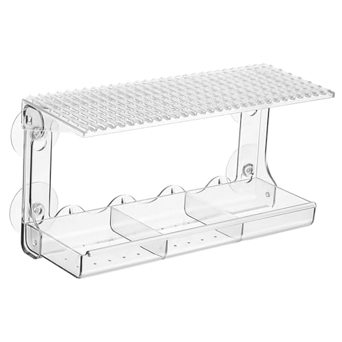TOYANDONA Transparentes Fenstervogelfutterhaus mit Saugnapf Wetterfestes Outdoor Futterhaus mit Dach Robuste Futterstation für Wildvögel Einfach zu Reinigen für Balkon und Garten von TOYANDONA