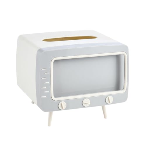 TOYANDONA Tv förmige Taschentuchbox aus Abs Kunststoff mit Praktischem Handyhalter Vielseitiger Serviettenbox für Küche und Wohnzimmer Eleganter Tissue Box Halter Handlicher von TOYANDONA