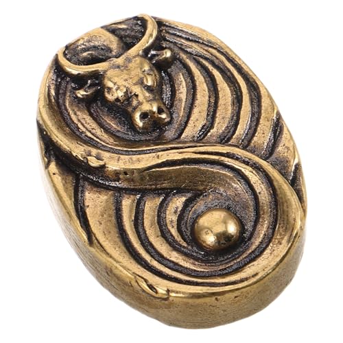 TOYANDONA Vintage Messing Bullkopf Möbelknopf mit Schrauben Retro Türgriff für Kommode Schrank Schublade und Badezimmermöbel Chinesisches Design Langlebiger Möbelbeschlag Einfache Montage von TOYANDONA